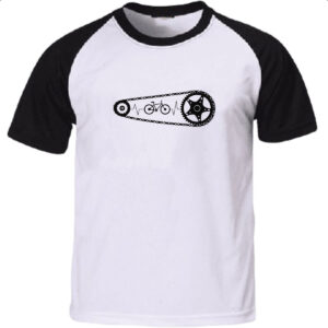 Camiseta Raglan Batimento cardiaco catraca bicicleta