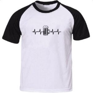 Camiseta Raglan Batimento cardiaco cerveja