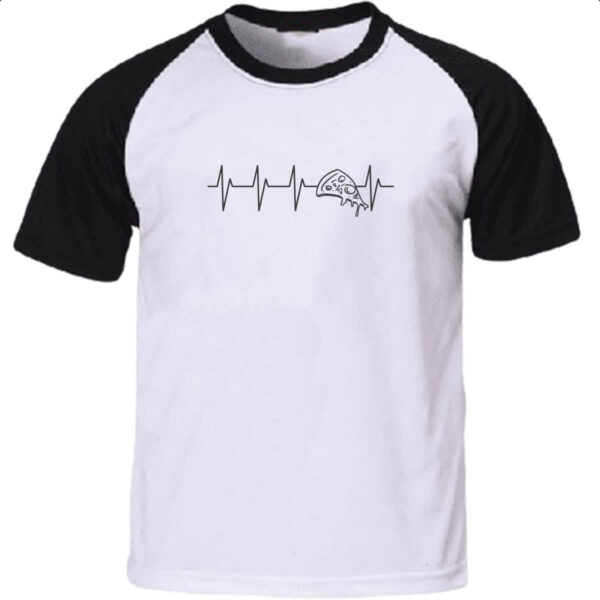 Camiseta Raglan Batimento cardiaco por Pizza