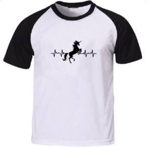 Camiseta Raglan Batimento cardiaco unicornio