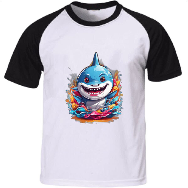Camiseta Raglan Bebe Tubarao Splash