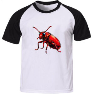 Camiseta Raglan Besouro vermelho