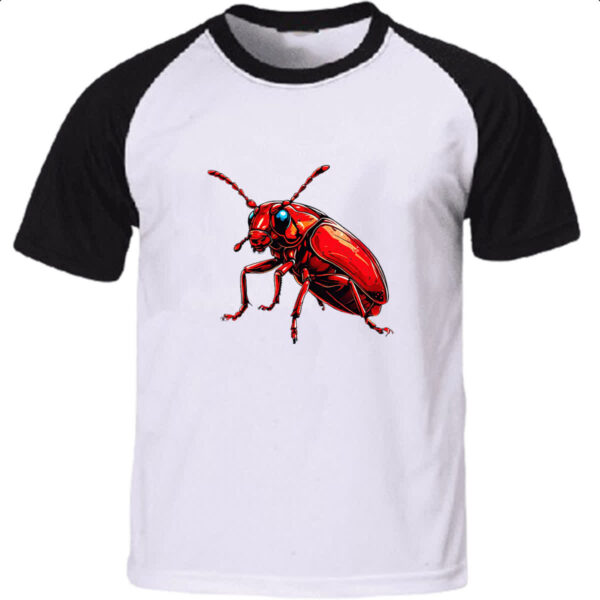 Camiseta Raglan Besouro vermelho