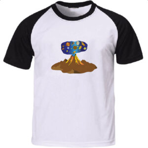 Camiseta Raglan Big Bang vulcao erupcao