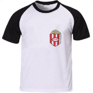 Camiseta Raglan Bolso com pipoca