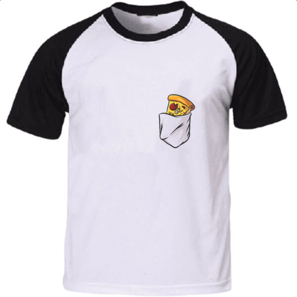 Camiseta Raglan Bolso com pizza