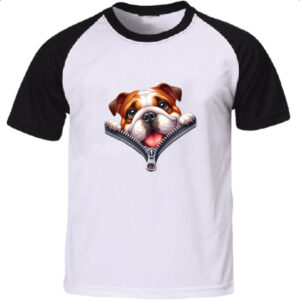 Camiseta Raglan Bulldog no Ziper