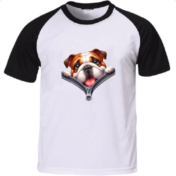 Camiseta Raglan Bulldog no Ziper