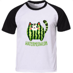 Camiseta Raglan Watermeowlon
