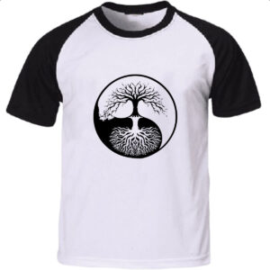 Camiseta Raglan Yin Yang Arbore da vida