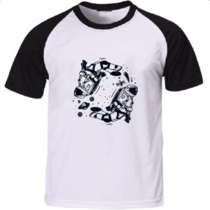 Camiseta Raglan Yin Yang Astronauta