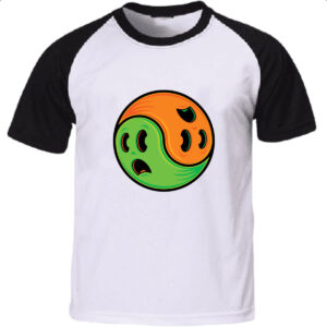 Camiseta Raglan Yin Yang Halloween