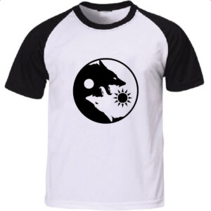Camiseta Raglan Yin e Yang Lobos