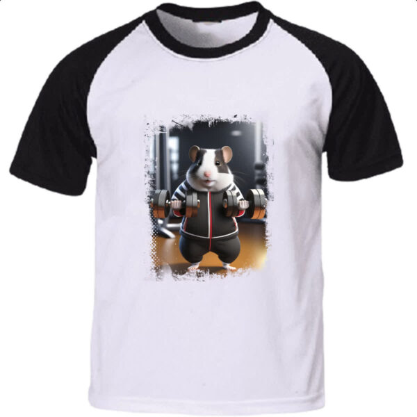 Camiseta Raglan Hamster Treino Fofo