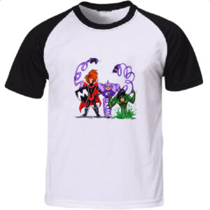 Camiseta Raglan Hanna Barbera Os Impossiveis pintura a guache