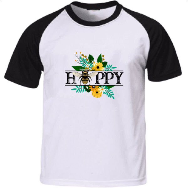 Camiseta Raglan Happy Bee vintage flores