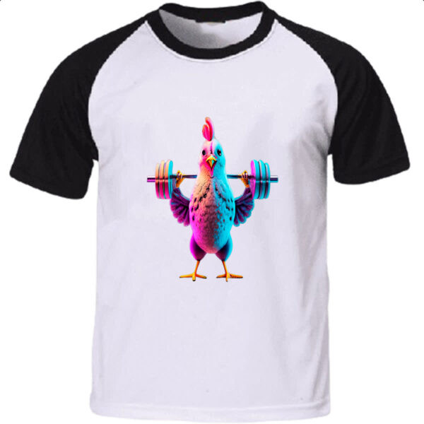 Camiseta Raglan Academia frango musculacao