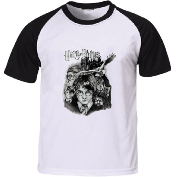 Camiseta Raglan Harry Potter Desenho a lapis