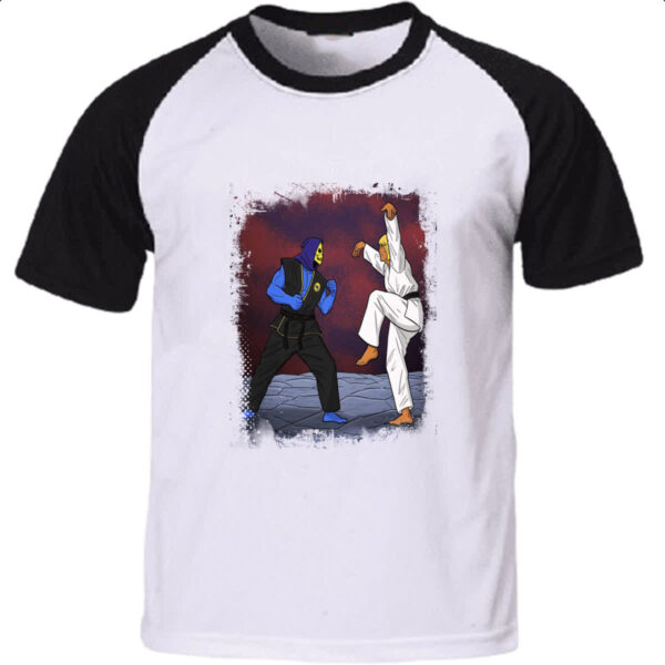 Camiseta Raglan He-Man Karate Kid parodia