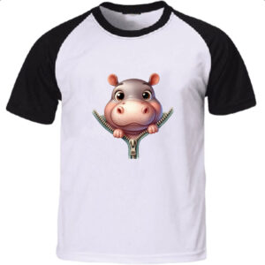 Camiseta Raglan Hipopotamo no ziper