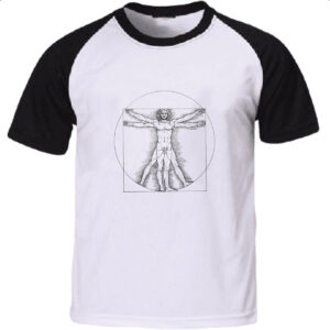 Camiseta Raglan Homem Vitruviano da Vinci
