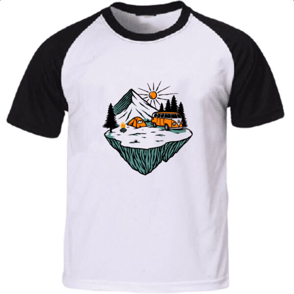 Camiseta Raglan Acampamento Konbosa Kombi Divertida