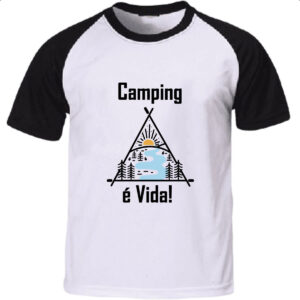 Camiseta Raglan Camping e vida