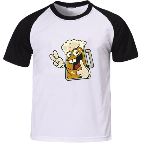 Camiseta Raglan Caneca de Chop Divertida