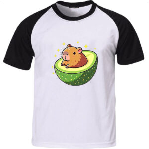 Camiseta Raglan Capibacate capivara no abacate