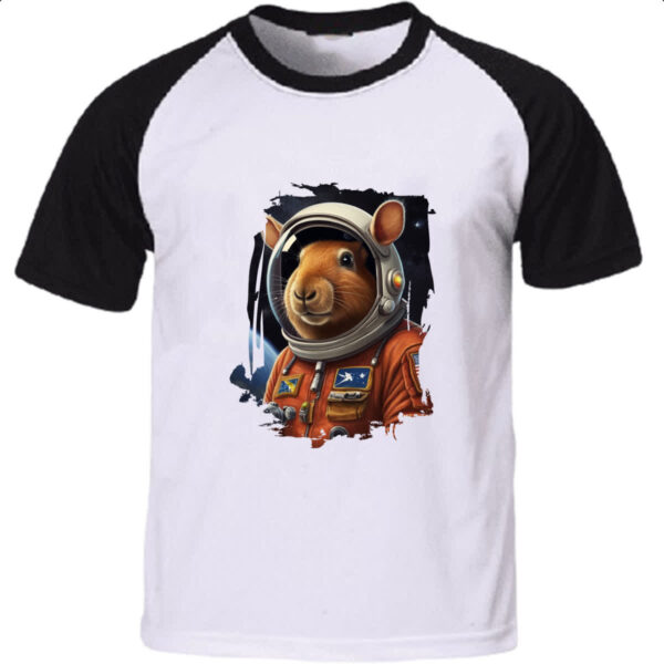 Camiseta Raglan Capivara astronauta