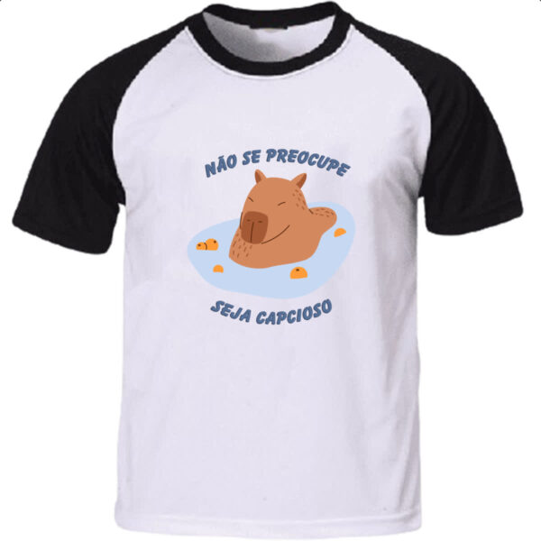 Camiseta Raglan Capivara de boas na lagoa