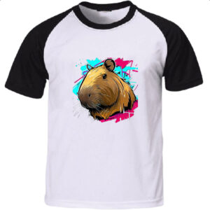 Camiseta Raglan Capivara grafite