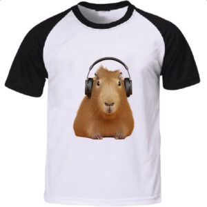 Camiseta Raglan Capivara headfone