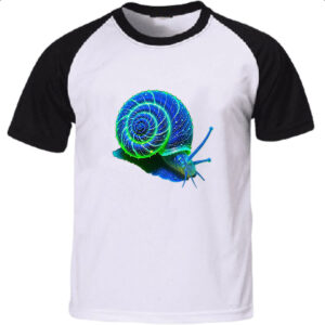 Camiseta Raglan Caramujo blue florescente