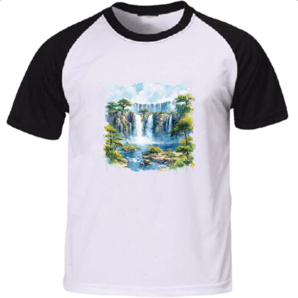 Camiseta Raglan Cataratas do Iguacu watercolor