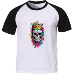 Camiseta Raglan Caveira do cranio do rei