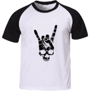 Camiseta Raglan Caveira do Rock