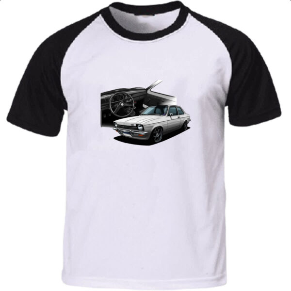 Camiseta Raglan Chevette primeira geracao branco