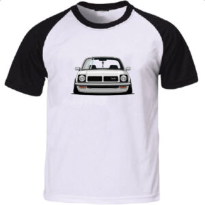 Camiseta Raglan Chevette segunda geracao frente branco