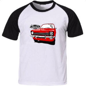 Camiseta Raglan Chevette vermelho primeira geracao pintura
