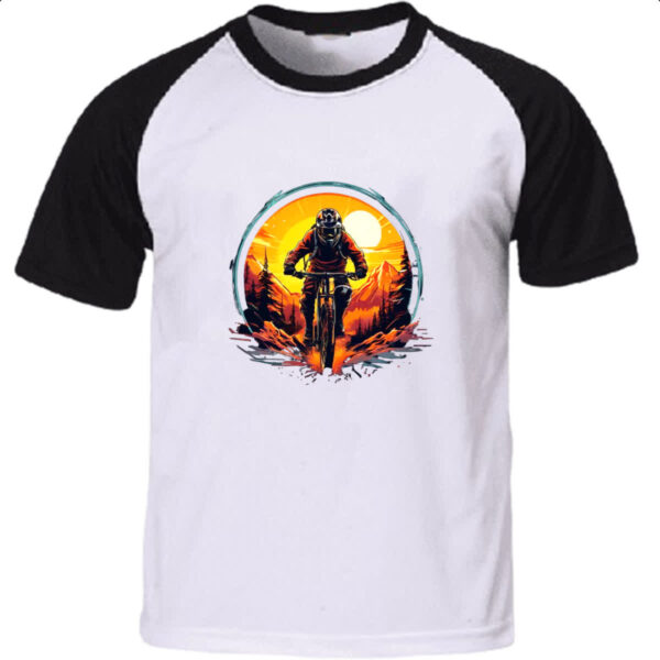 Camiseta Raglan Ciclista radical sunset art