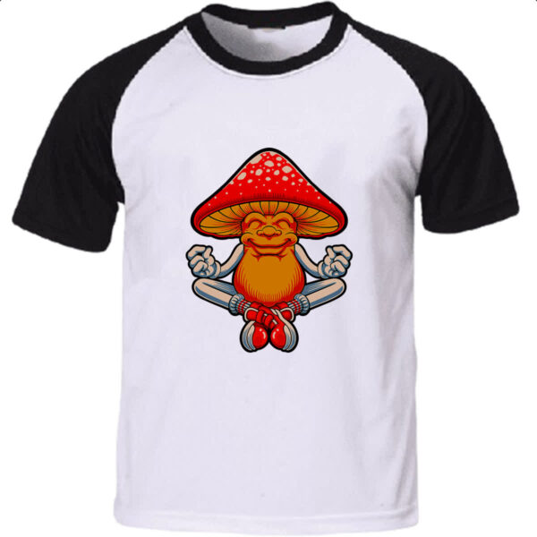Camiseta Raglan Cogumelo meditando