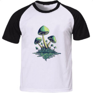 Camiseta Raglan Cogumelos