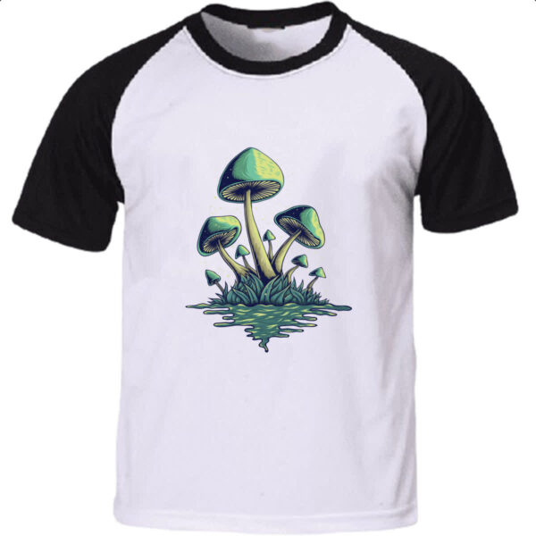 Camiseta Raglan Cogumelos