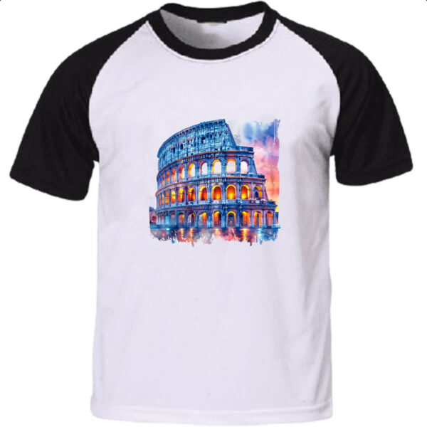 Camiseta Raglan Coliseu watercolor