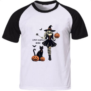 Camiseta Raglan Colocar um feitico em voce