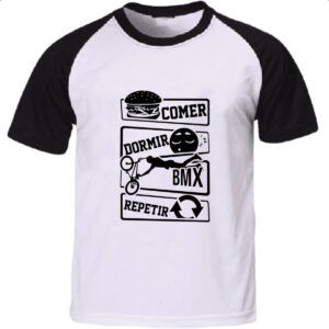 Camiseta Raglan Comer Dormir BMX Repetir