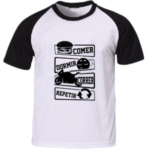 Camiseta Raglan Comer Dormir Correr Repetir