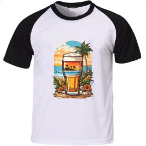 Camiseta Raglan Copo de Cerveja Sunset