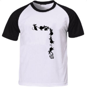 Camiseta Raglan Corda de ratos roubando queijo